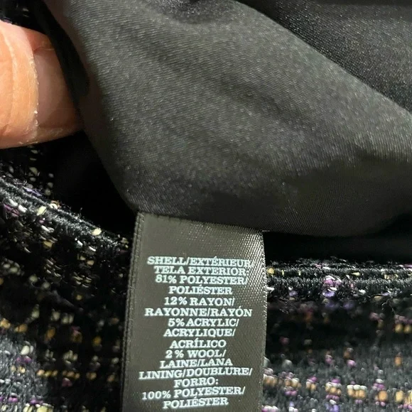 Ann Taylor Tweed Mini Skirt Womens 8 Wool Blend Back Zip Lined Textured - Picture 7 of 10